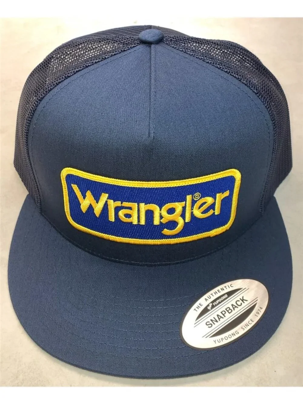 Retro Wrangler Trucker Hat Vintage Western Cowboy Patch Yupoong Snapback Cap 80s